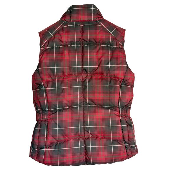 Eddie Bauer Red Plaid Goose Down Puffer Vest Petite XS Warm Outdoor - Picture 3 of 9